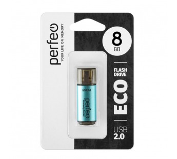 USB 2.0 Flash накопитель  8GB Perfeo E04 economy series, зелёная#2107518