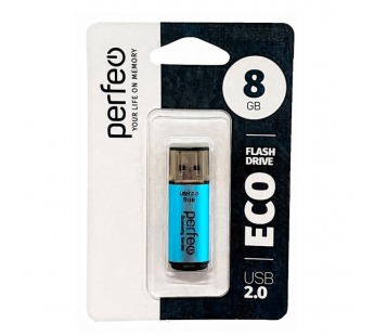 USB 2.0 Flash накопитель  8GB Perfeo E04 economy series, синяя#2107517