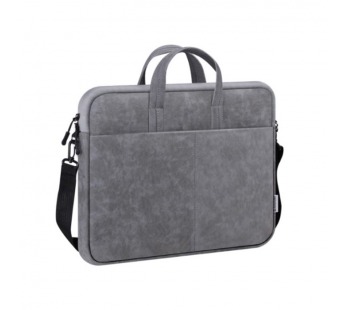 Сумка для ноутбука DEFENDER Solid 15.6" PU кожа, карман, серый (1/30)#2107465