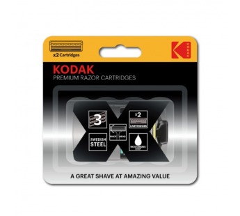 Сменные кассеты для бритья Kodak 30425118-RU1 Premium 3 лезвия 2 штуки для станка Prem Razor 3 (2/48/192)#2108015