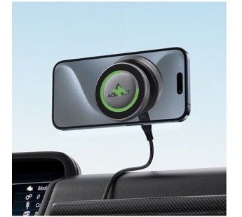 Автомобильный держатель Acefast E29 (с беспроводной зарядкой 15W, магнитный, на приборную панель) Серый#2136828