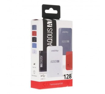 Внешний SSD  Smart Buy   128 GB  Aqous A1 белый, 1.8", USB 3.1#2111641