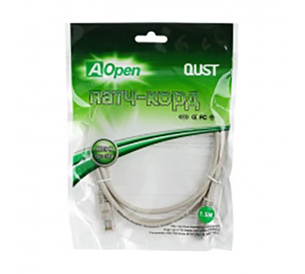 Патч-корд литой AOPEN UTP кат. 5е, серый, 1.5 м. (1/100)#2107770
