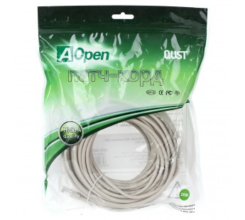 Патч-корд литой AOPEN UTP кат. 5е, серый, 20 м. (1/15)#2107767