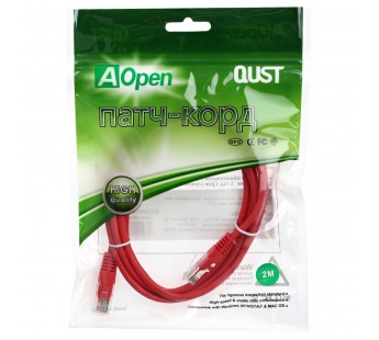 Патч-корд литой AOPEN UTP кат. 5е, красный, 2 м. (1/100)#2107806