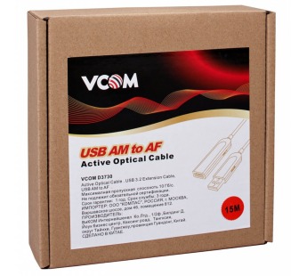 Активный оптический кабель USB3.2 Extention AM-AF 15м VCOM <D3730-15.0>#2107883