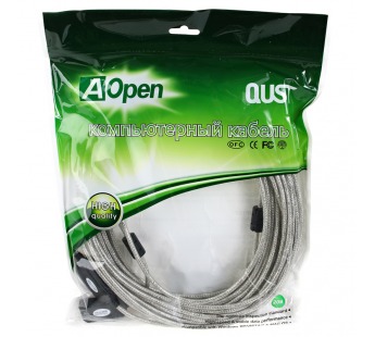 Кабель удлинительный USB 2.0-repeater, активный <Am--> Af> 20м Aopen/Qust <ACU823-20M> (1/15)#2108676