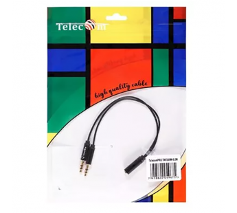 Кабель-переходник 2*3.5ST(M)/3.5 ST(F), 0.2м, TELECOM PRO <TAV205M-0.2M> (1/200)#2108173