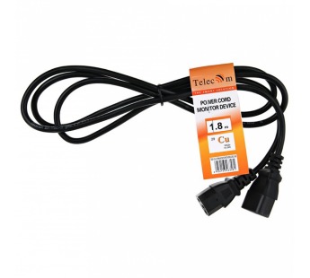 Кабель UPS - устройство 220V (IEC-320-C13/C14) <VDE>3G0,75mm2, 1,8m,медь,TELECOM <TE001-CU0.75-1.8M> (1/60)#2108141