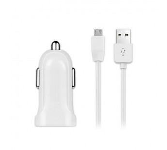 Блок питания автомобильный 1 USB Noname, FZ2mW, 1500mA, кабель микро USB, цвет: белый#2108833