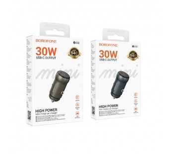 Блок питания автомобильный 1 Type-C Borofone BZ32 Fresh, PD30Вт, цвет: серый (1/42/168)#2108830