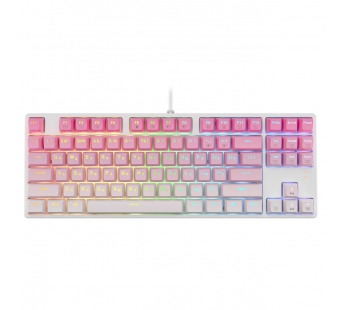 Клавиатура проводная игровая механическая REDRAGON Cass RU, RGB, розово-белая (1/10)#2109495