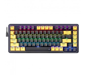 Клавиатура проводная игровая механическая REDRAGON Elf RU,RGB,фиолет-желтый,гаскет (1/10)#2109493