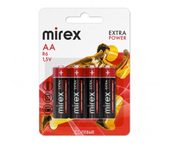 Элемент питания Mirex R6 / AA 1,5V  4 шт (4/48/480), ecopack#2108474