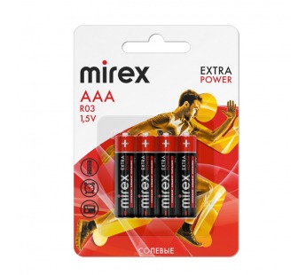 Элемент питания Mirex R03 / AAA 1,5V  4 шт (4/48/960), ecopack#2108483