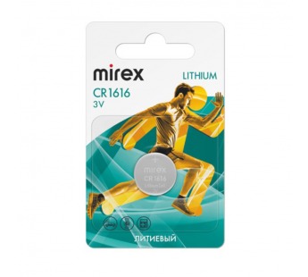 Элемент питания Mirex CR1616  3V  1 шт (1/60/360), ecopack#2108409