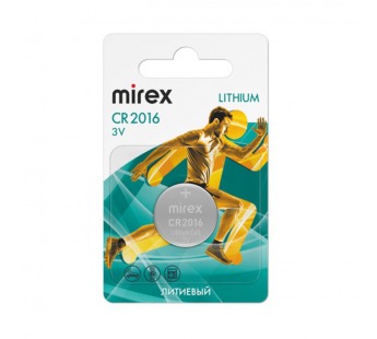 Элемент питания Mirex CR2016  3V  1 шт (1/60/360), ecopack#2108404