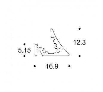 Профиль, накладной L=2 м, серебро (16.9x12.3), м#2132366