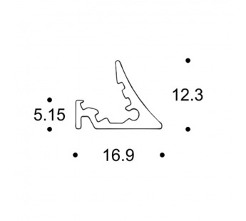 Профиль, накладной L=2 м, черный (16.9x12.3), м#2132369