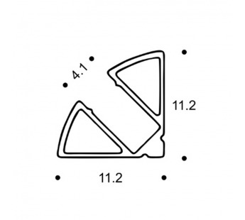 Профиль, накладной, угловой, световая линия 4 мм, L=2 м, серебро (11,2x11,2), м#2132364