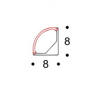 Профиль, накладной, угловой, серебро (8x8), м#2132363