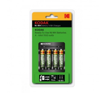 Зарядное устройство KODAK USB Overnight charger with 4 x 1100 mAh [K4AA/AAA] (6/48/1008)#2108764