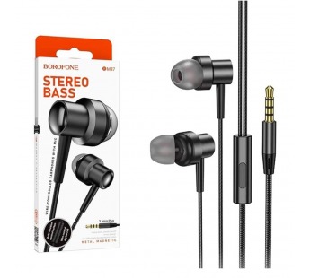 Наушники с микрофоном BOROFONE BM87 (черный), мятая упаковка#2119039