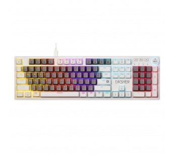 Клавиатура Defender Dasher GK-472 104кн, YH красн, 1.5м, (механическая) (gray/white) (241388)#2137845