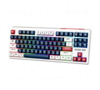 Клавиатура Defender Storm Grip GK-188 87+FN,2.4G+BT (беспроводная, мембранная) (white/blue) (241384)#2137852