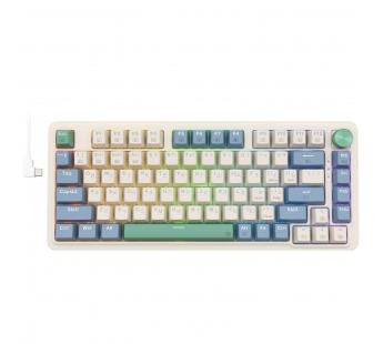 Клавиатура Defender Ucal Pro RGB, BT+2.4G (беспроводная, механическая) (beige/green) (241380)#2141157