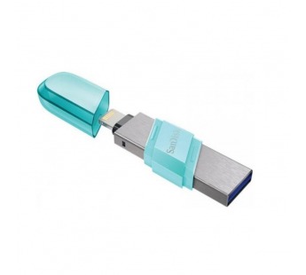 USB 3.1  128GB  SanDisk  Flip iXpand (Type A + Lightning)  голубой/серебро#2134938