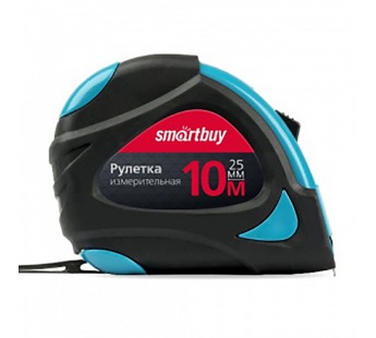 Рулетка SMARTBUY измерительная 10мх25мм, пластиковый корпус, фиксатор, усиленный зацеп (1/48)#2109149