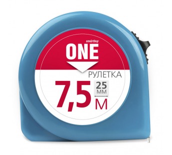 Рулетка SMARTBUY измерительная 7,5мх25мм, пластиковый корпус, фиксатор, усиленный зацеп (1/72)#2109154