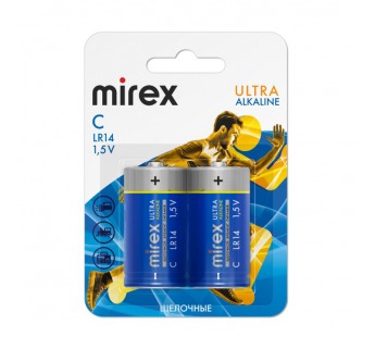 Элемент питания Mirex LR14 / C 1,5V  2 шт (2/12/96), ecopack#2109195