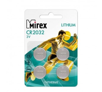 Элемент питания Mirex CR2032  3V  4 шт (4/216/648), ecopack#2109194