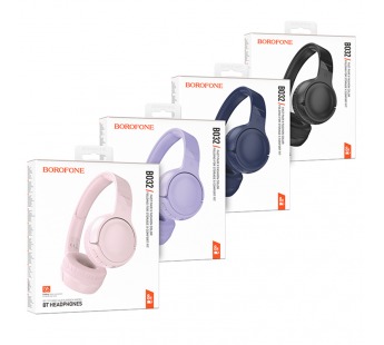 Наушники полноразмерные Borofone BO32 Show, беспроводные, bluetooth 5.4, AUX, цвет: розовый (1/60)#2109315