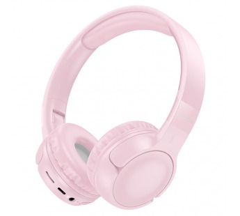 Наушники полноразмерные Borofone BO32 Show, беспроводные, bluetooth 5.4, AUX, цвет: розовый (1/60)#2109314