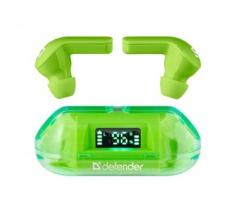 Наушники внутриканальные DEFENDER Twins 916, TWS, зеленый, TWS, Bluetooth (1/40)#2109426