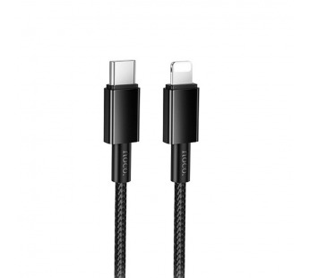 Кабель Type-C - 8 pin HOCO X119, 1.0м, круглый, ткань, PD27Вт, цвет: черный (1/1000)#2109284