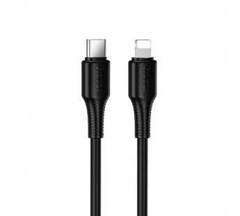 Кабель Type-C - 8 pin HOCO X120, 1.0м, круглый, пластик, PD27Вт, цвет: черный упакован (1/420)#2109283