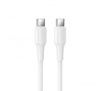 Кабель Type-C - Type-C HOCO X120, 1.0м, круглый, пластик, PD60Вт, цвет: белый упакован (1/420)#2109257