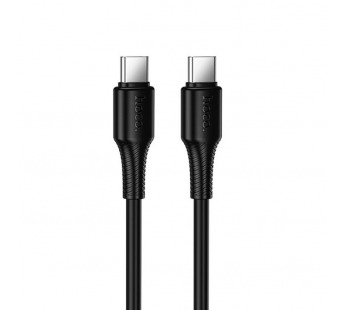 Кабель Type-C - Type-C HOCO X120, 1.0м, круглый, пластик, PD60Вт, цвет: черный упакован (1/420)#2109255