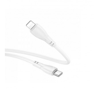 Кабель Type-C - 8 pin Borofone BX121 Energy, 1.0м, круглый, PD27Вт, ПВХ, цвет: белый упакован (1/360)#2109427
