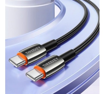 Кабель USB-C THREEKEY TK-NB08 Type-C/Type-C, 240W, черный 1.5м#2109637