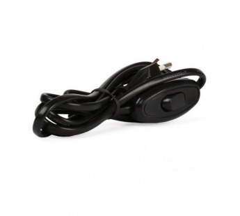 Шнур SMARTBUY с плоской вилкой и проходным выключателем 1,7 метра черный ШВВП 2х0,75 (SBE-06-P05-b) (1/100)#2109651