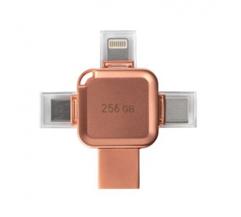 USB 3.0  256GB  Smart Buy  MC15A  Metal Quad  4-in-1 (Lightning + USB Type-A + USB Type-C + micro USB)  розовый металл#2109731