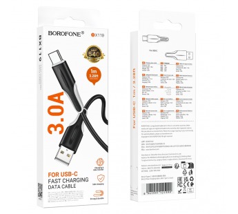 Кабель USB - TypeC BOROFONE BX119 (черный) 1м#2109765