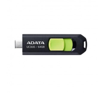 USB 3.2  64GB  A-Data  UC300  чёрный/зелёный#2109740