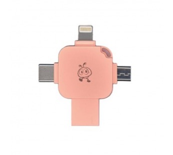 USB 3.0  128GB  Smart Buy  MC15A  Metal Quad  4-in-1 (Lightning + USB Type-A + USB Type-C + micro USB)  розовый металл#2109737
