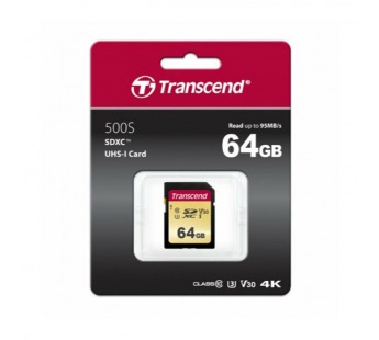 SDXC  64GB  Transcend 500S UHS-I U3 V30#2110292